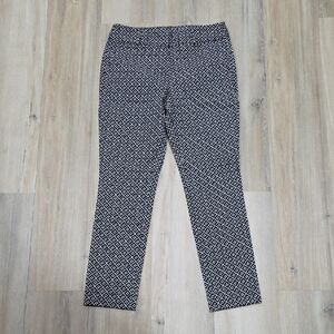 LOFT Black and White Patterned Cropped Pants